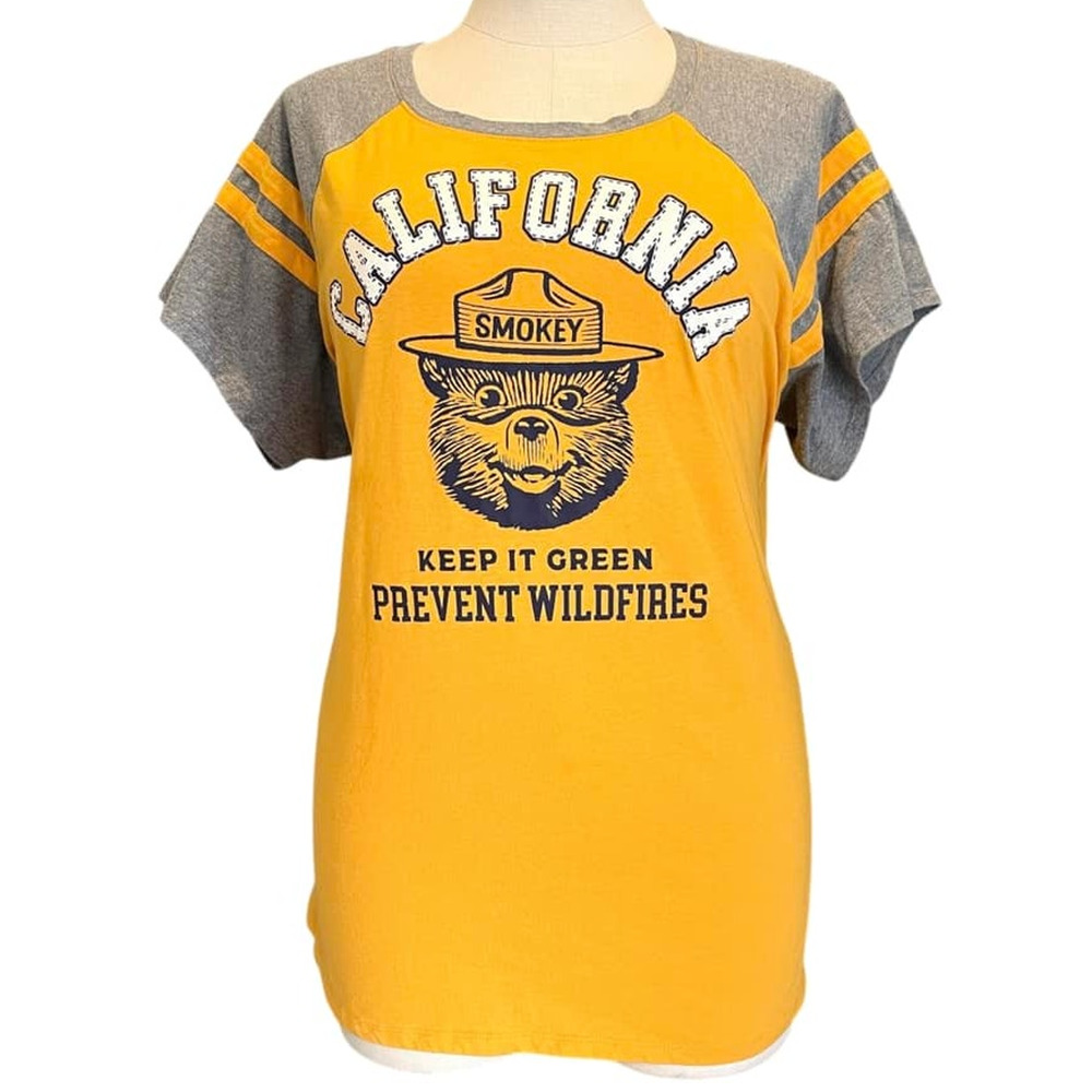 Torrid 5 Smokey the Bear California Varsity Football Stripe Classic T Shirt 5X